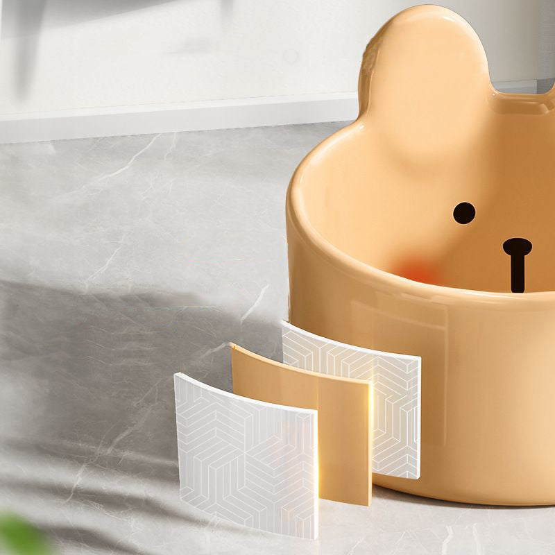 KFX-1098045 Cute Ceramic Pet Bowl for Cats and Dogs – Slant Design for Food and Water, Available in Two Sizes