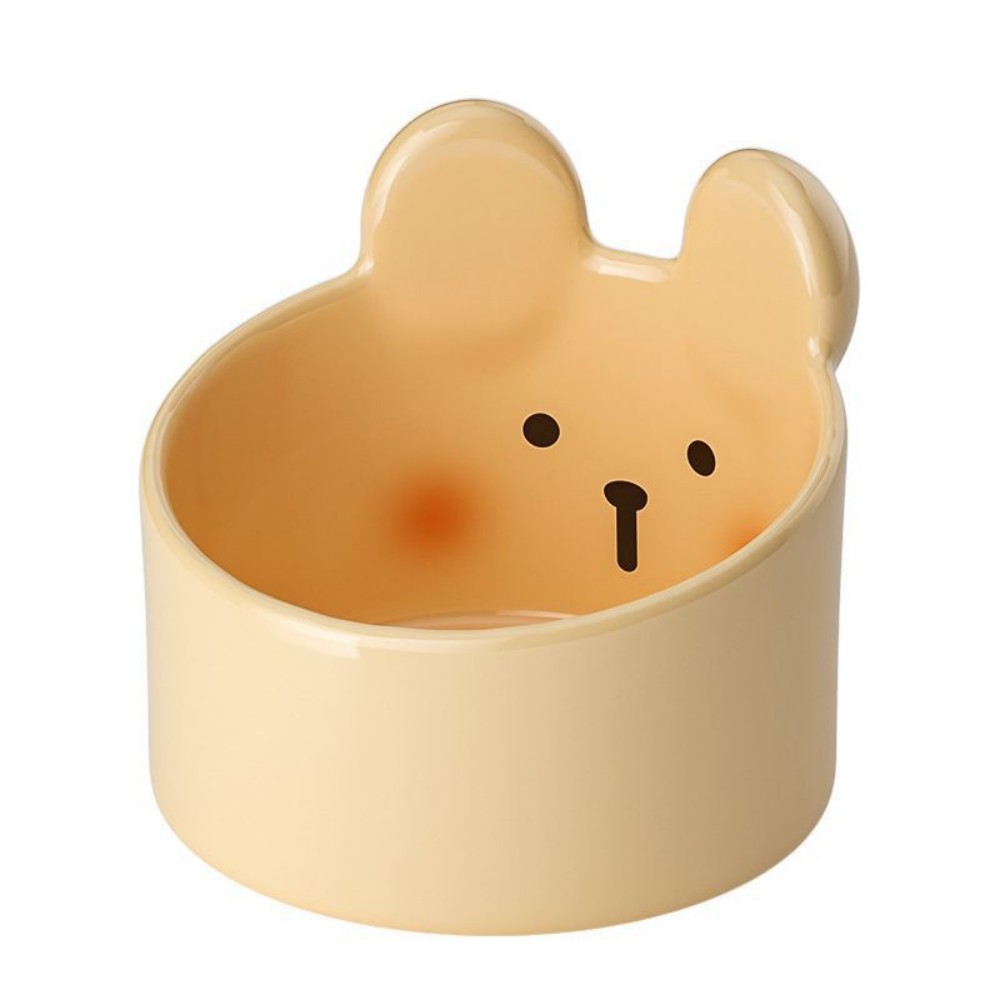 KFX-1098045 Cute Ceramic Pet Bowl for Cats and Dogs – Slant Design for Food and Water, Available in Two Sizes