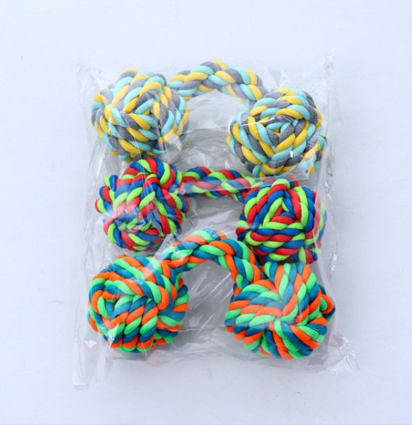 KFX-1098685 Colorful Cotton Rope Dog Toy for Chewing and Playtime