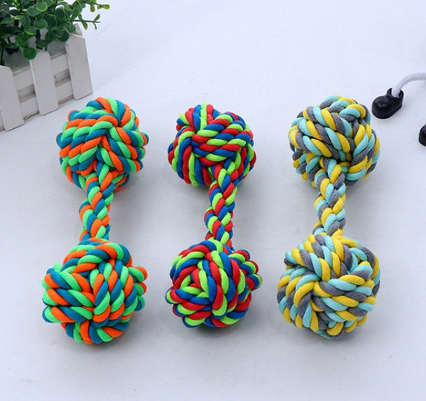 KFX-1098685 Colorful Cotton Rope Dog Toy for Chewing and Playtime