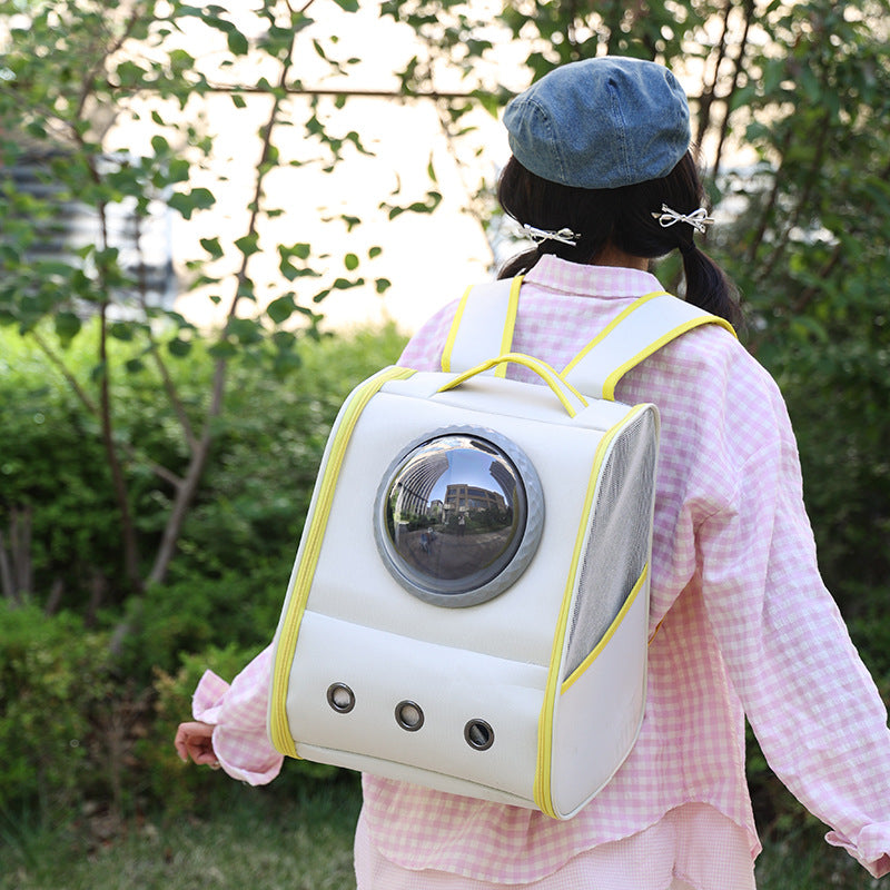 KFX-1100093 Breathable Large Capacity Pet Backpack for Travel - Solid Color Options Available