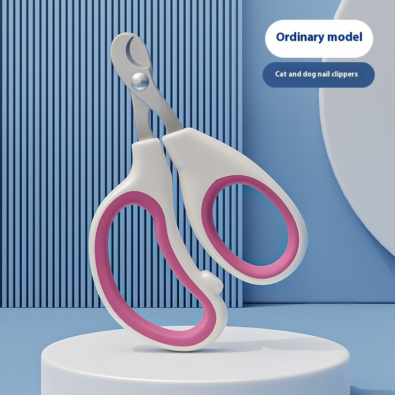 KFX-1101629 Fashionable Pet Nail Clippers for Cats - Durable Plastic and Stainless Steel, Available in Four Colors