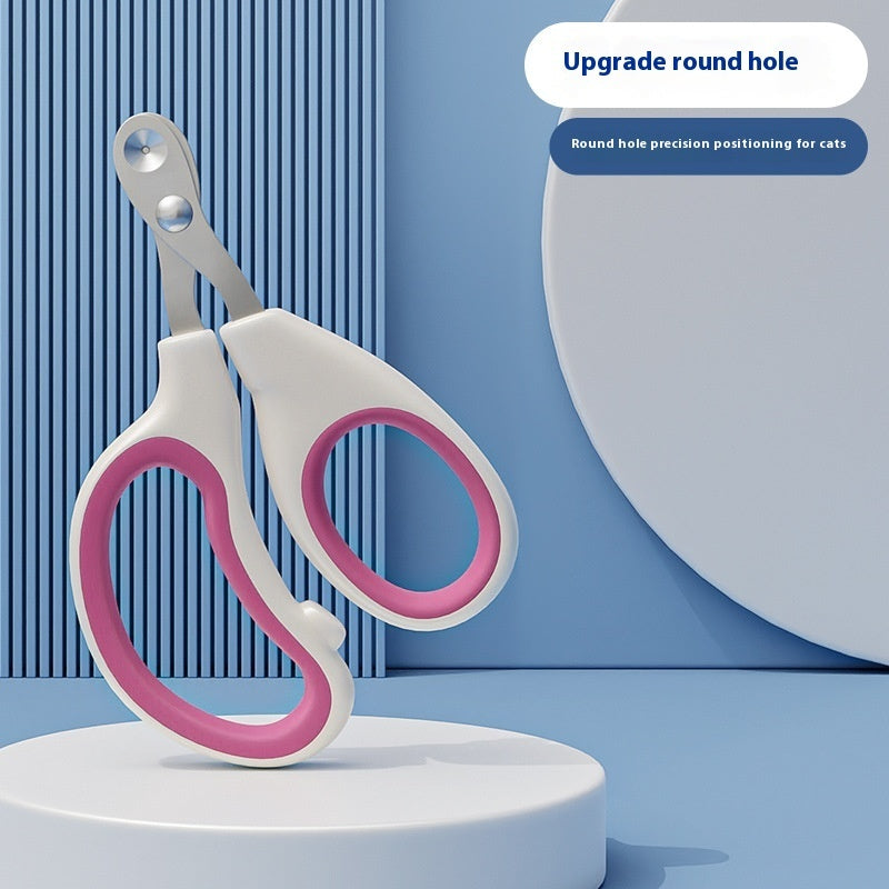 KFX-1101629 Fashionable Pet Nail Clippers for Cats - Durable Plastic and Stainless Steel, Available in Four Colors