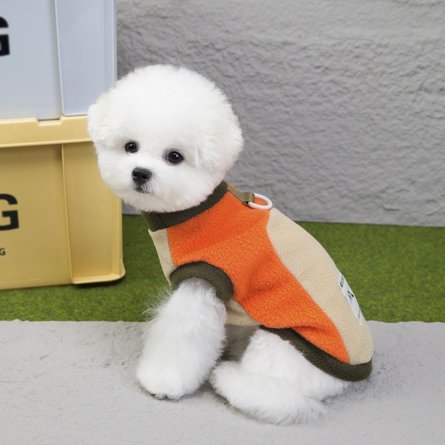KFX-1102397 Cozy Unisex Dog Apparel for Fall and Winter in Brown, Beige, and Orange