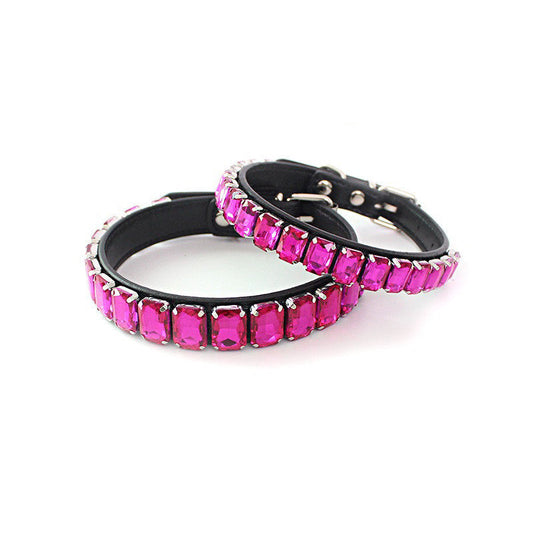 KFX-1105597 Stylish PU Pet Collar in Various Colors and Sizes for Dogs and Cats