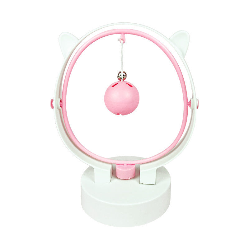 KFX-1107389 Perpetual Rocking Cat Toy with Hair Ball and Electric Magnetic Movement - Available in Blue, Pink, Green