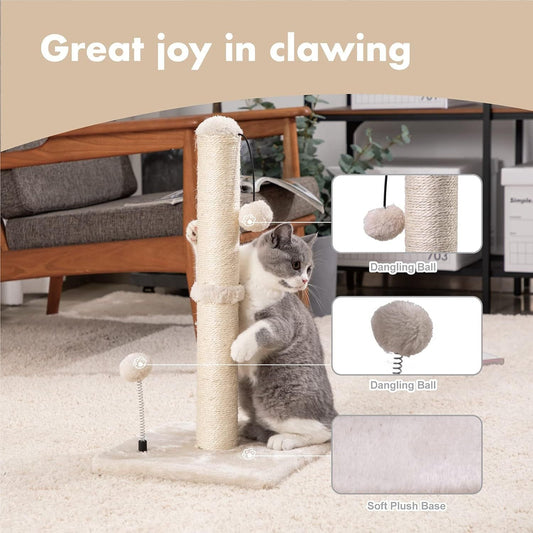 KFX-1109565 Sisal Cat Scratch Post and Climbing Frame - Available in Beige and Blue, Multiple Sizes