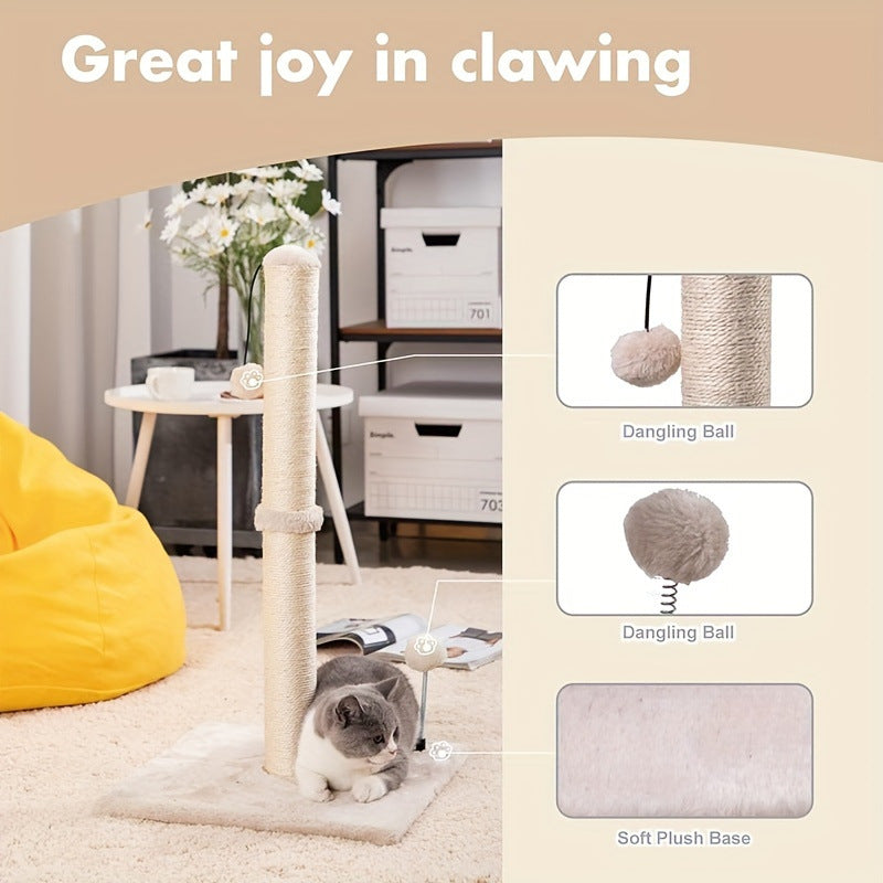 KFX-1109565 Sisal Cat Scratch Post and Climbing Frame - Available in Beige and Blue, Multiple Sizes