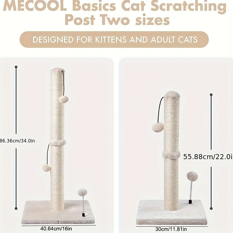 KFX-1109565 Sisal Cat Scratch Post and Climbing Frame - Available in Beige and Blue, Multiple Sizes