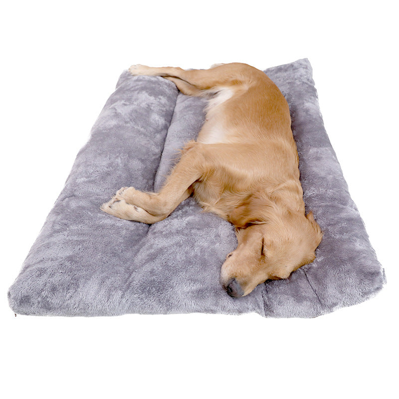 KFX-1113405 Plush Quilted Dog Bed in Four Sizes: Short Plush & Cotton Construction