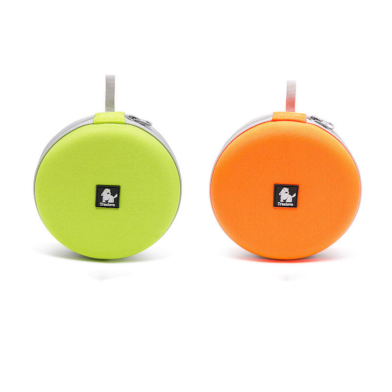 KFX-1115197 Compact Travel Dog Food and Water Bowls with Interactive Frisbee Design, 15cm Diameter