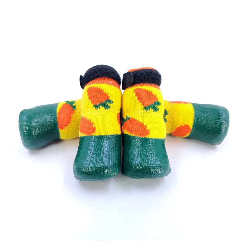 KFX-1115965 Fashion Minimalist Dog Socks Soft Soled Waterproof Scratch Proof Footwear - Anti-Slip Design