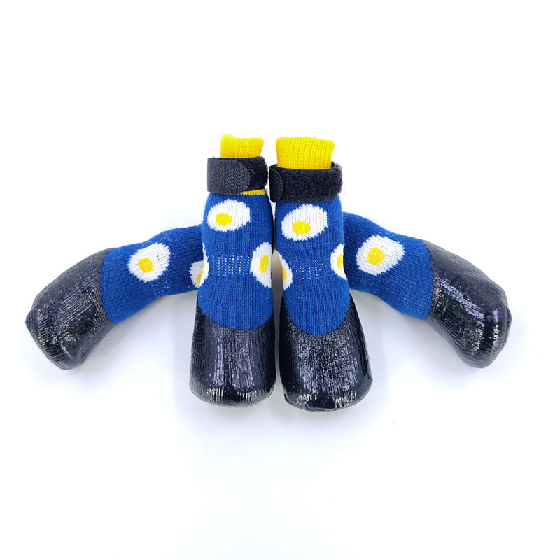 KFX-1115965 Fashion Minimalist Dog Socks Soft Soled Waterproof Scratch Proof Footwear - Anti-Slip Design
