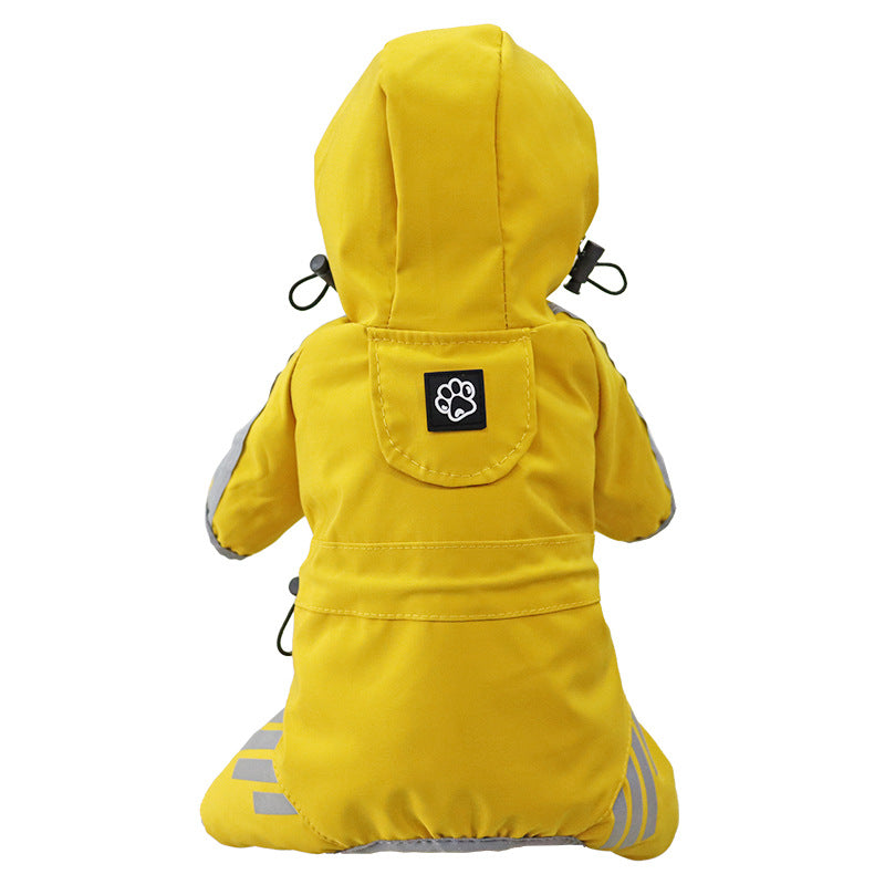 KFX-1116733 Waterproof Dog Raincoat Cape for Four Legs - Breathable Polyester in Pink, Blue, and Yellow