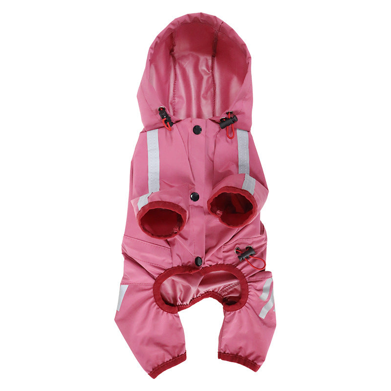 KFX-1116733 Waterproof Dog Raincoat Cape for Four Legs - Breathable Polyester in Pink, Blue, and Yellow