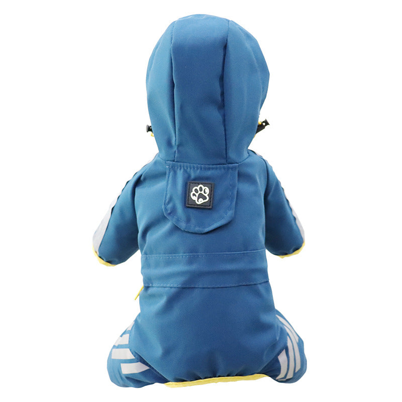 KFX-1116733 Waterproof Dog Raincoat Cape for Four Legs - Breathable Polyester in Pink, Blue, and Yellow