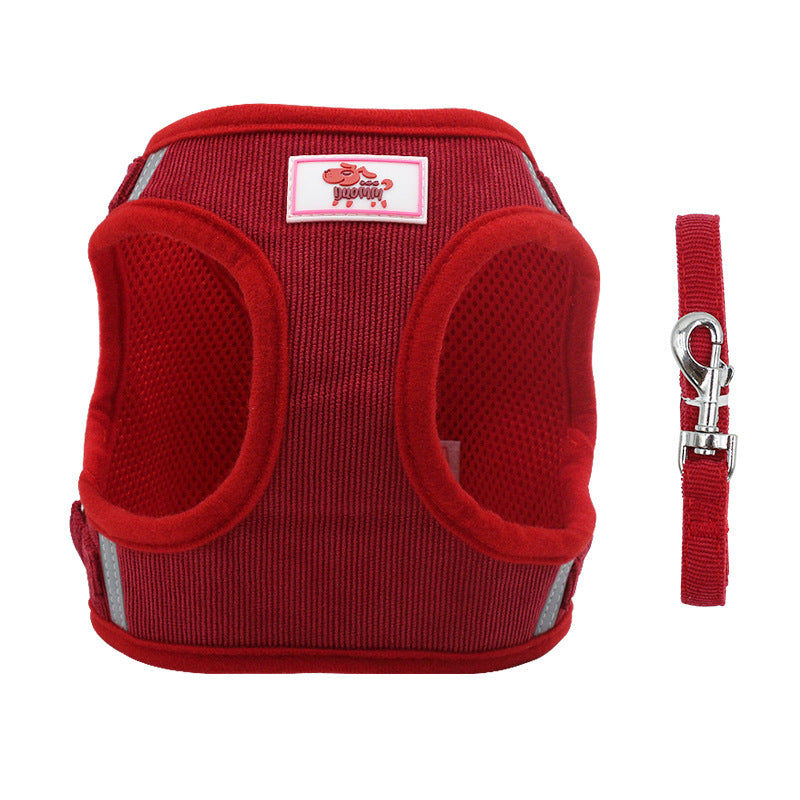 KFX-1118397 Adjustable Pet Chest Strap in Brown, Red, Pink, and Dark Blue - Various Sizes Available