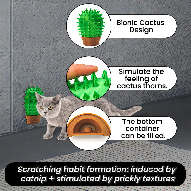 KFX-1119933 Cactus-Shaped Cat Scratch Board for Play and Claw Care - 9x4x11cm Plastic Design