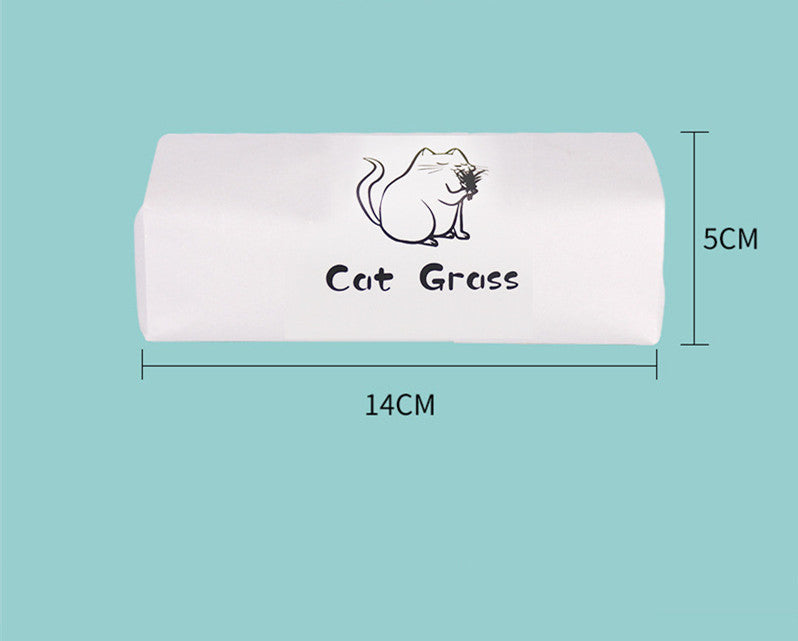KFX-1120701 Soilless Organic Cat Grass for Clean Oral Health - Ryegrass, Wheat, Barley, 14CM Size