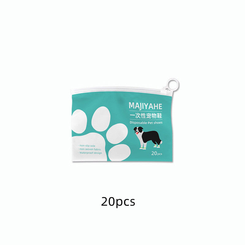 KFX-1121725 Waterproof and Dirt-Proof Disposable Shoe Covers for Medium and Small Dogs, Non-Woven Fabric, 8/20 Pack Options
