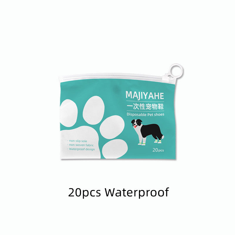 KFX-1121725 Waterproof and Dirt-Proof Disposable Shoe Covers for Medium and Small Dogs, Non-Woven Fabric, 8/20 Pack Options