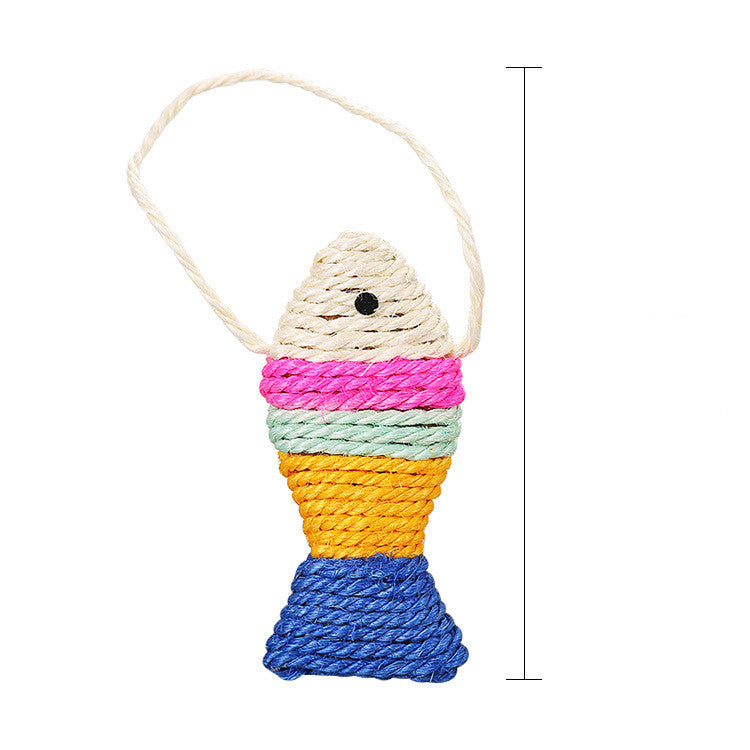 KFX-1124541 Sisal Winding Fish Toy for Cats - 13cm Throwing Accessory