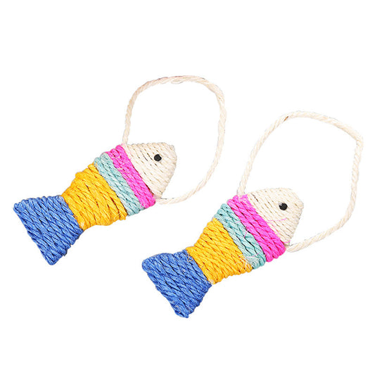 KFX-1124541 Sisal Winding Fish Toy for Cats - 13cm Throwing Accessory