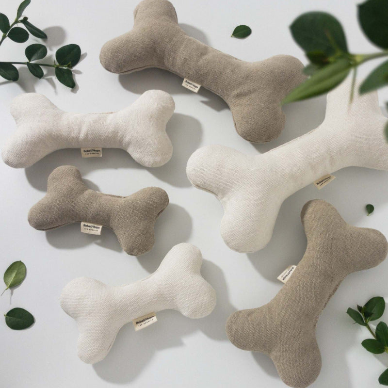 KFX-1125693 Cotton Velvet Dog Toy Bone for Chewing and Molar Care
