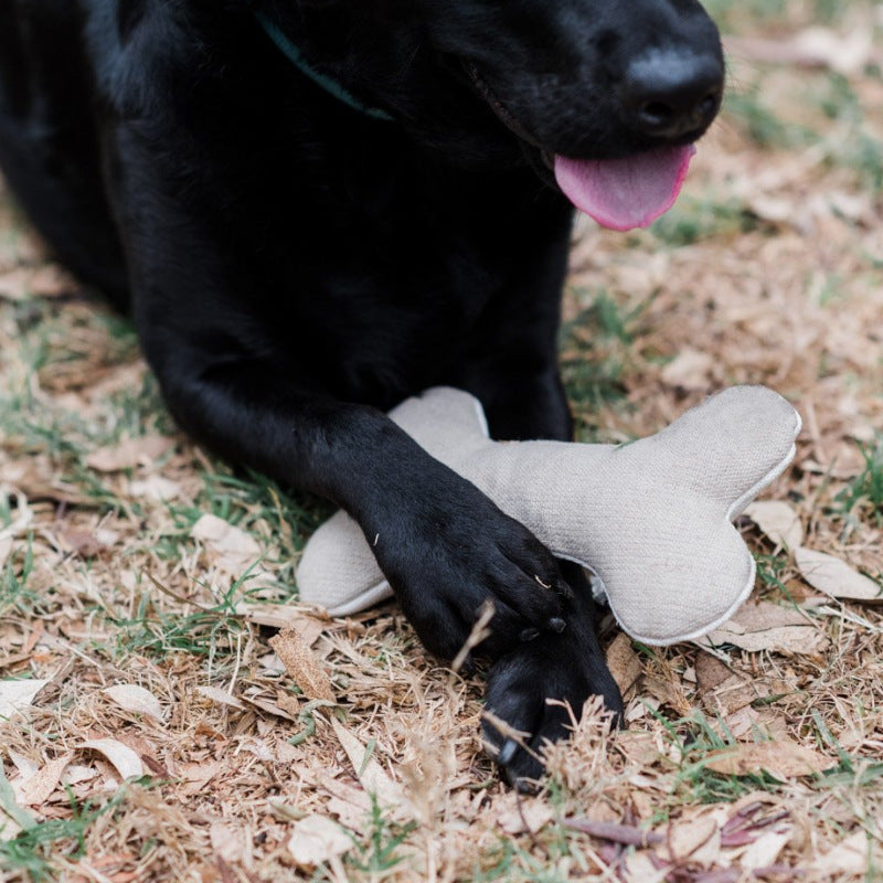 KFX-1125693 Cotton Velvet Dog Toy Bone for Chewing and Molar Care