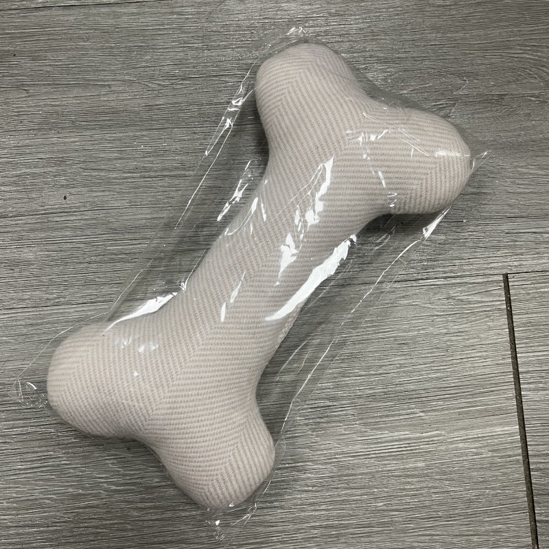 KFX-1125693 Cotton Velvet Dog Toy Bone for Chewing and Molar Care