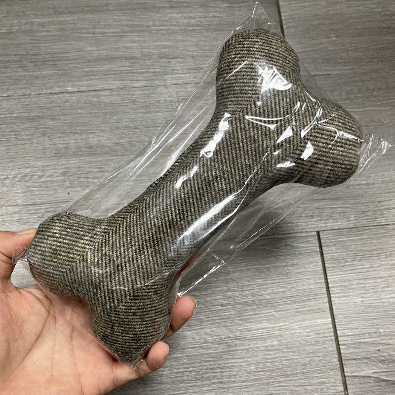 KFX-1125693 Cotton Velvet Dog Toy Bone for Chewing and Molar Care