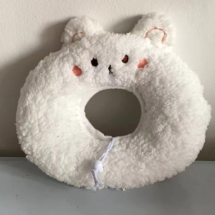 KFX-1126845 Soft Cashmere Cat Collar with Adjustable Sizes – Brown Bear, Pink Pig, White Rabbit