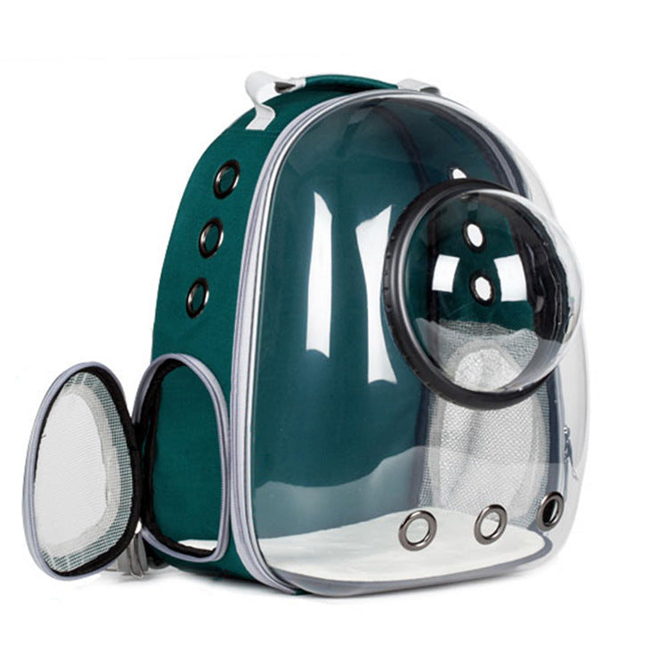 KFX-1127101 Transparent Skylight Cat Backpack with Diaper Storage and Breathable Design, Medium Soft Material, Large Capacity