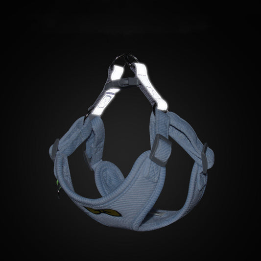 KFX-1129917 Reflective Corduroy Chest Harness for Dogs in Multiple Colors