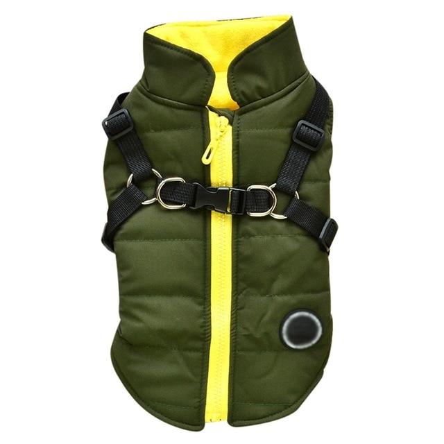 KFX-1130301 Warm and Comfortable Dog Zipper Jacket with Adjustable Leash Harness