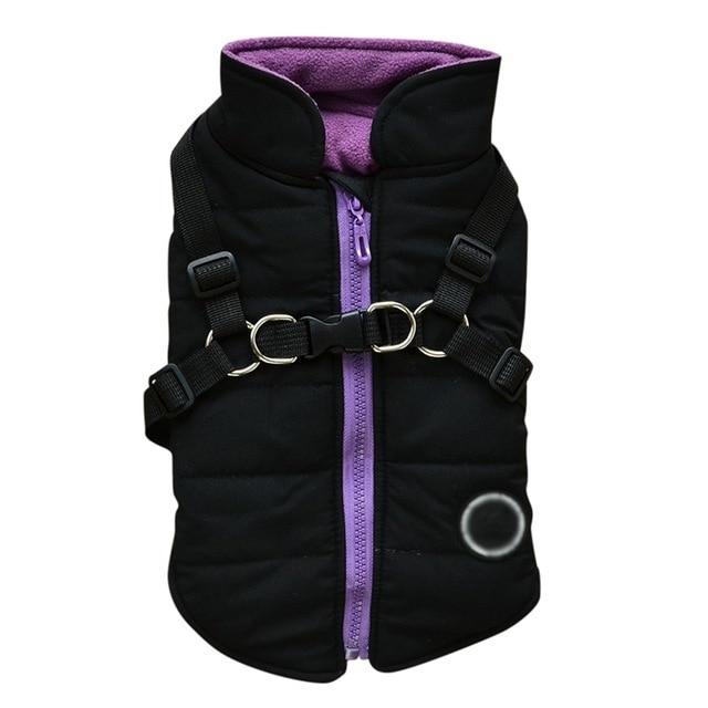 KFX-1130301 Warm and Comfortable Dog Zipper Jacket with Adjustable Leash Harness