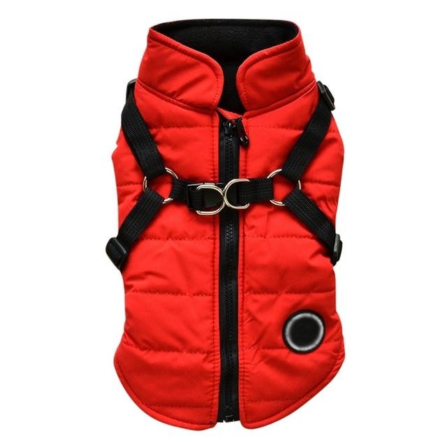 KFX-1130301 Warm and Comfortable Dog Zipper Jacket with Adjustable Leash Harness
