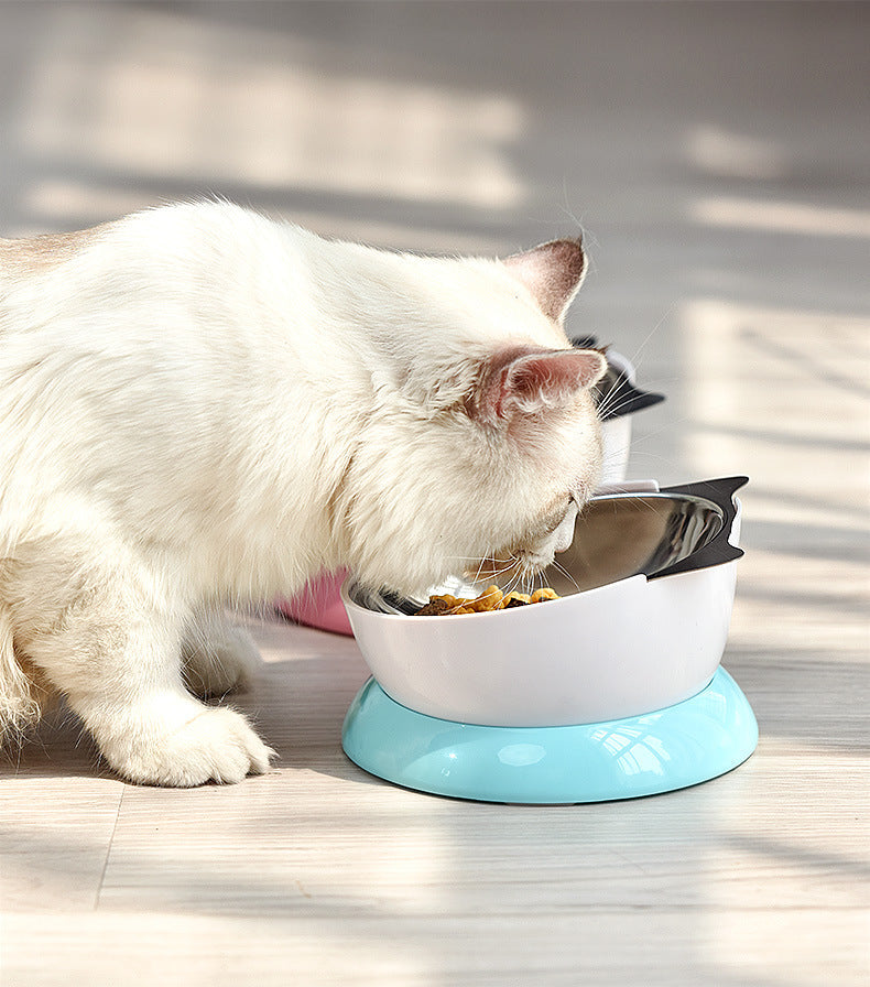 KFX-1130813 Stainless Steel Cat Bowl with Non-Slip Base - Cat Ear Design