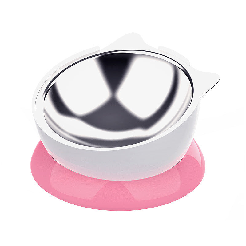 KFX-1130813 Stainless Steel Cat Bowl with Non-Slip Base - Cat Ear Design