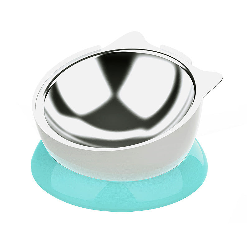 KFX-1130813 Stainless Steel Cat Bowl with Non-Slip Base - Cat Ear Design