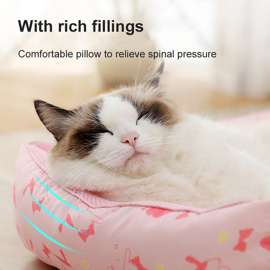 KFX-1134653 Summer Dog Cool Den - Breathable and Moisture-Proof Pet Nest in Waterproof Oxford Cloth, Available in Three Fun Colors