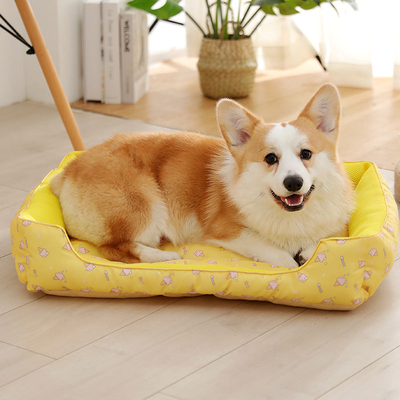 KFX-1134653 Summer Dog Cool Den - Breathable and Moisture-Proof Pet Nest in Waterproof Oxford Cloth, Available in Three Fun Colors