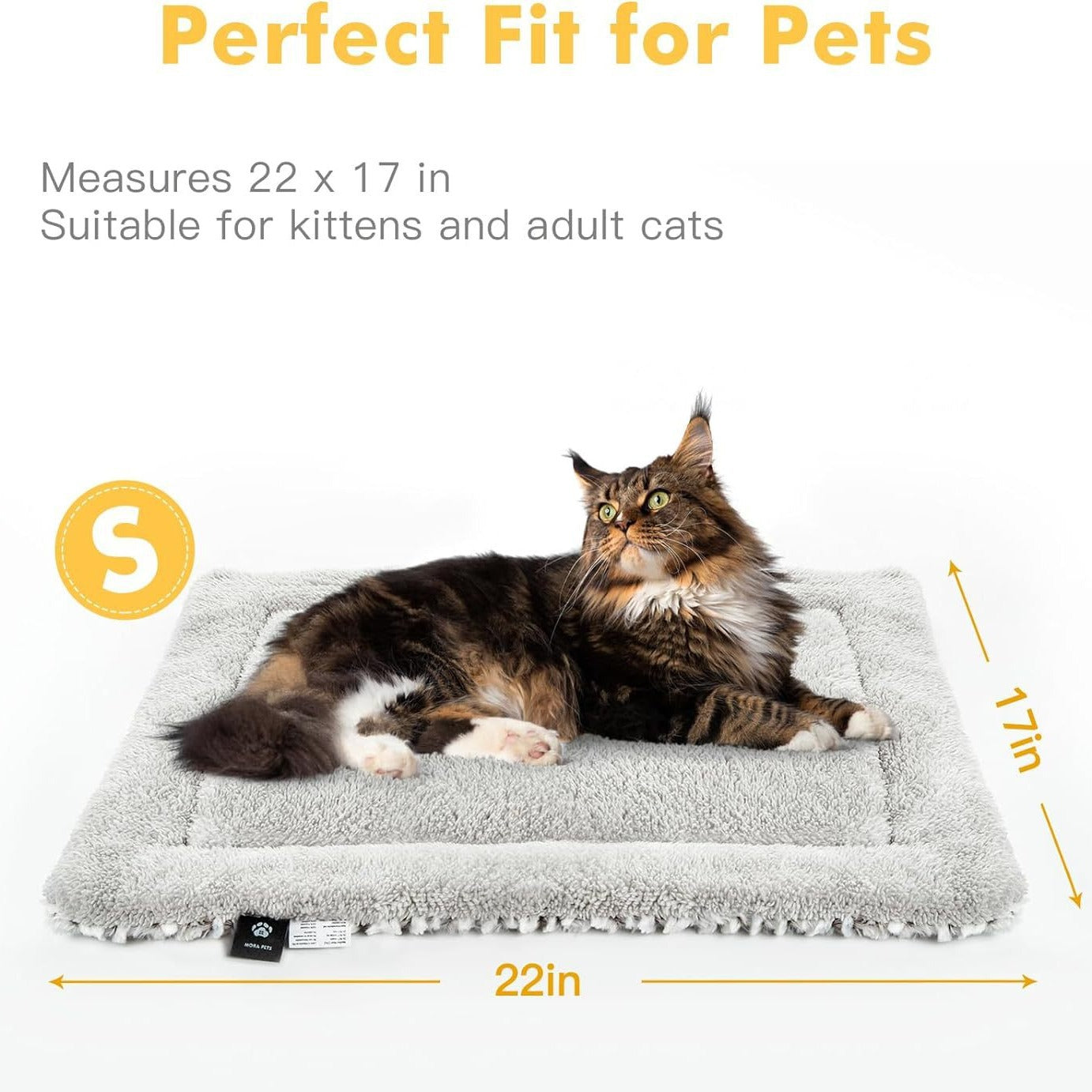 KFX-1135421 Light Gray Double-Sided Pet Sleeping Mat Blanket for Cats - 50x60cm & 60x80cm Options