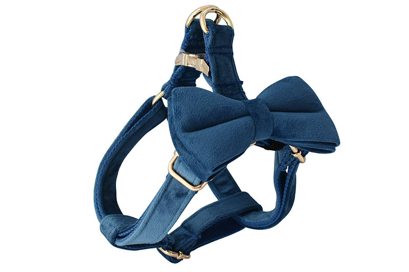 KFX-1135677 Flannel Gold Buckle Dog Harness - Adjustable Polyester Chest Strap for Small to Extra Large Dogs