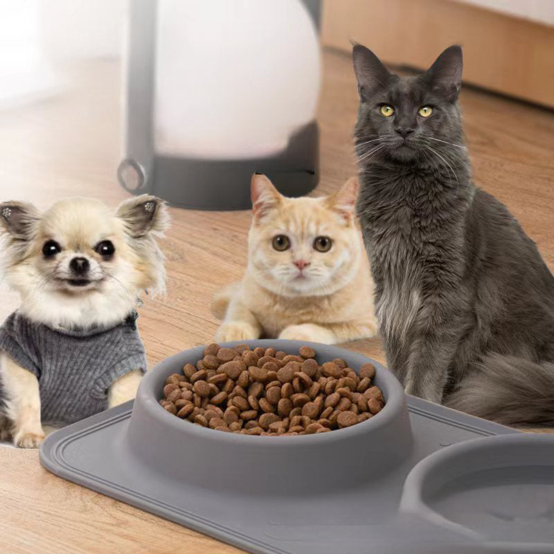 KFX-1137853 Foldable Silicone Pet Bowl - Double Feeding and Drinking Bowl with Non-Slip Design