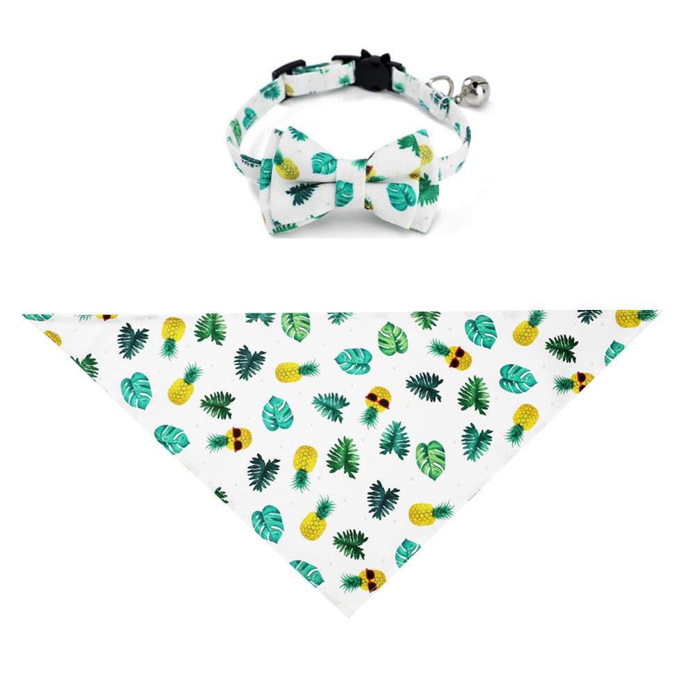 KFX-1138365 Fashionable Triangular Cat and Dog Collar with Fruit Patterns - Available in Small and Medium Sizes