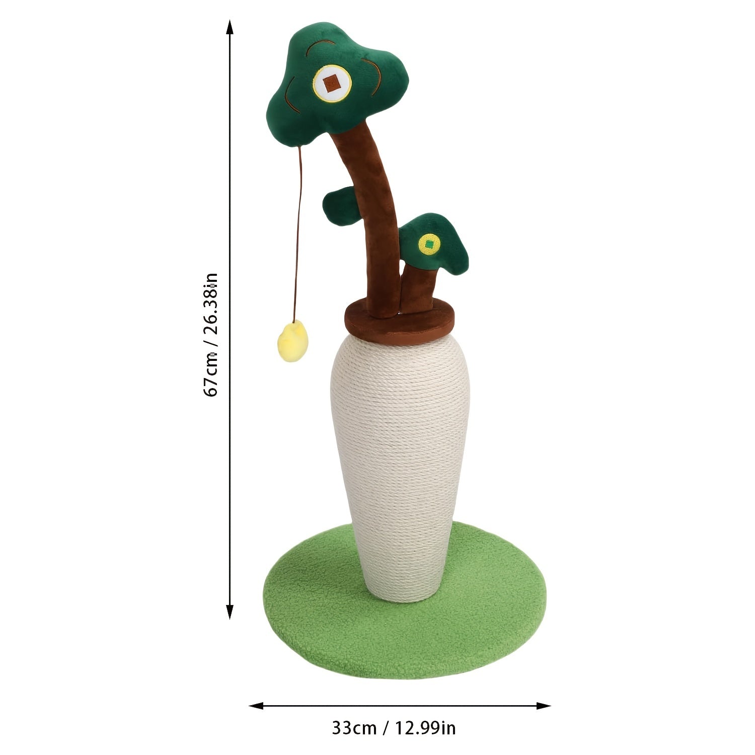 KFX-1142333 Durable Sisal Cat Scratching Pole with Interactive Ball Track and Vertical Design