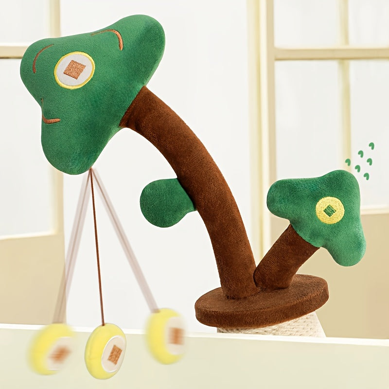 KFX-1142333 Durable Sisal Cat Scratching Pole with Interactive Ball Track and Vertical Design