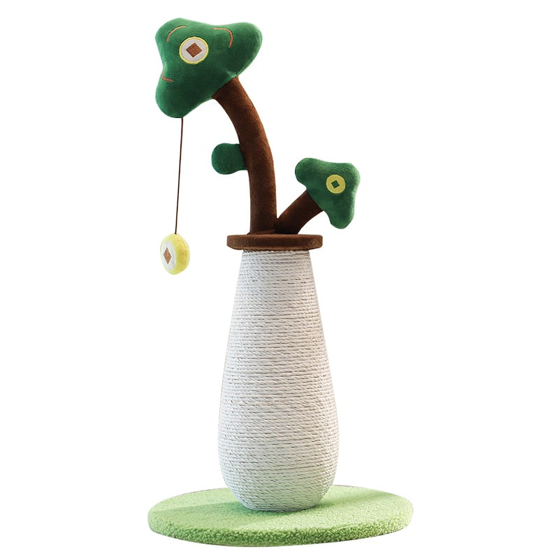 KFX-1142333 Durable Sisal Cat Scratching Pole with Interactive Ball Track and Vertical Design
