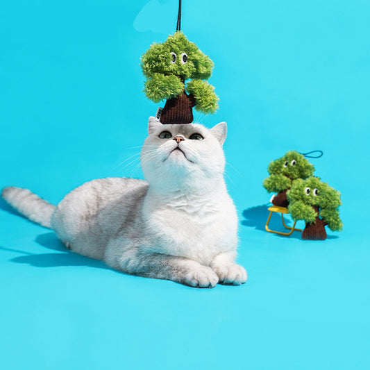 KFX-1143613 Pine Tree Cat Mint Toy Bag Pendant for Grinding and Teasing Cats and Kittens - 50g, 10x3x12cm